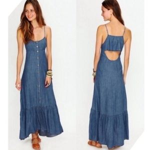Free People jean prairie denim maxi dress